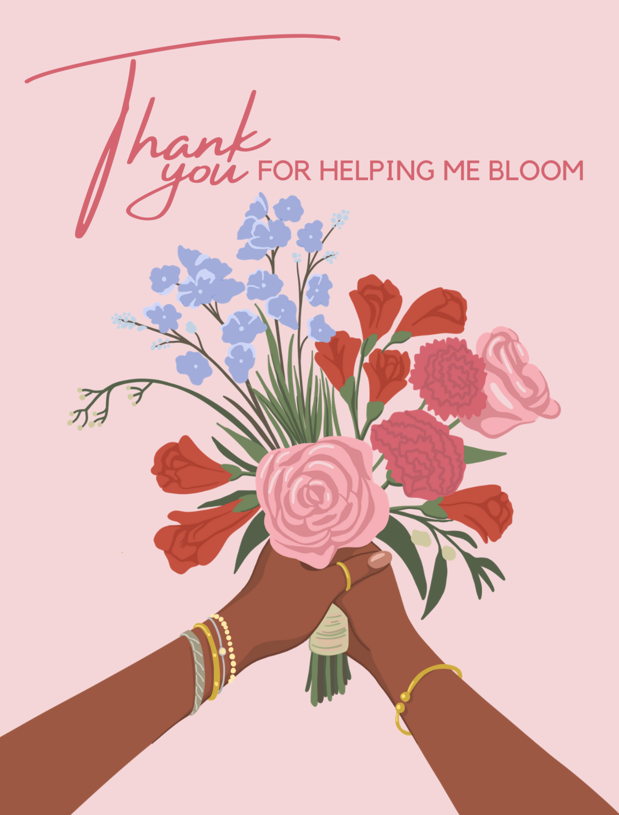 CheerNotes - Thank You for Helping Me Bloom| floral | Black | Brown woman