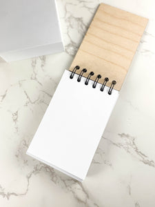 Applefallsprints - Handcrafted Wooden Notepad: Notes to Self; Woman Silhouette