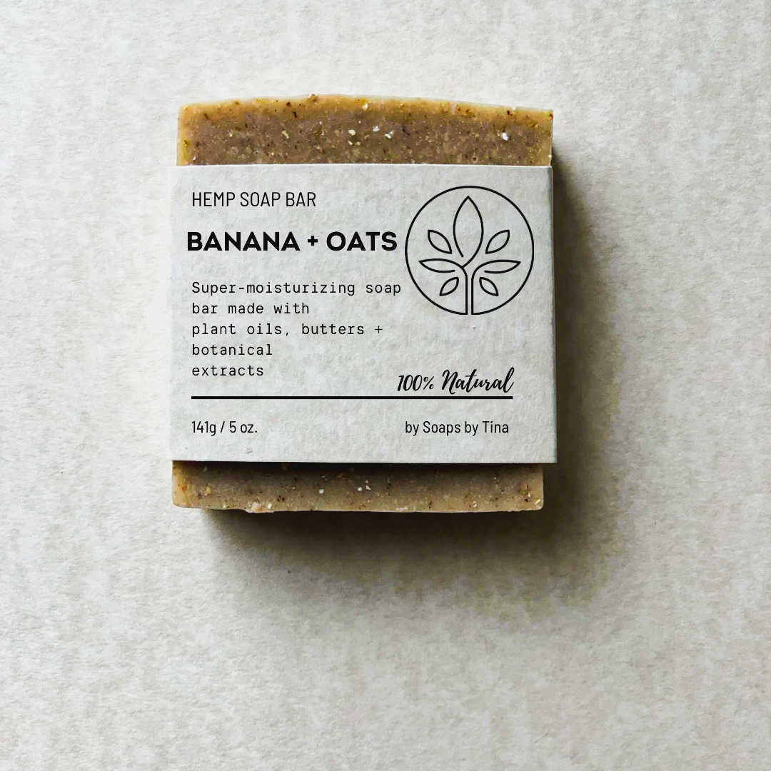 Soaps by Tina - Banana + Oats Hemp Soap Bar