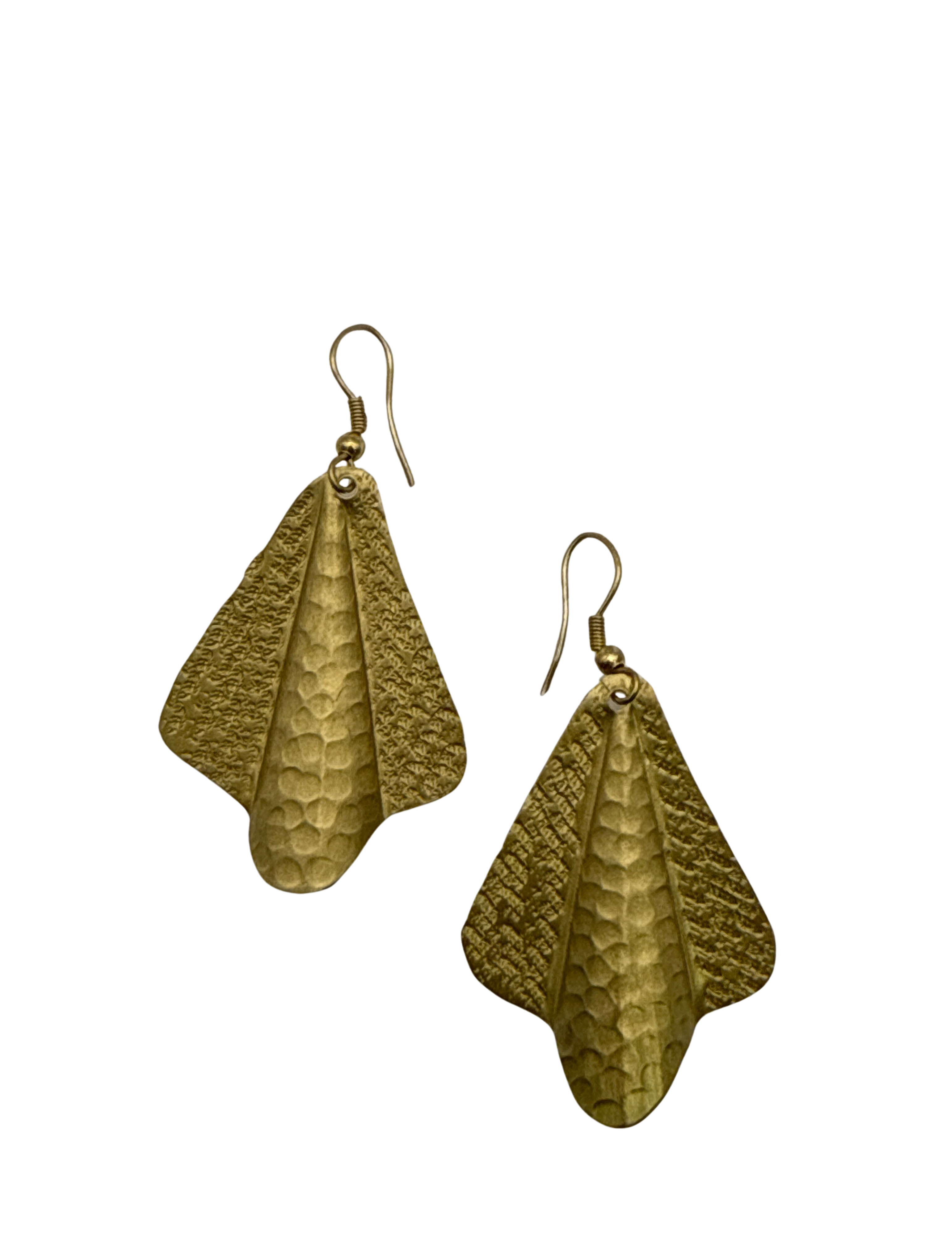 Treasure Jewelry - Handcrafted Hammered Brass Earring Set