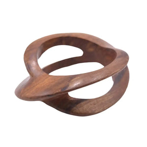 Treasure Jewelry - Carved Wooden Bangle African Jewelry