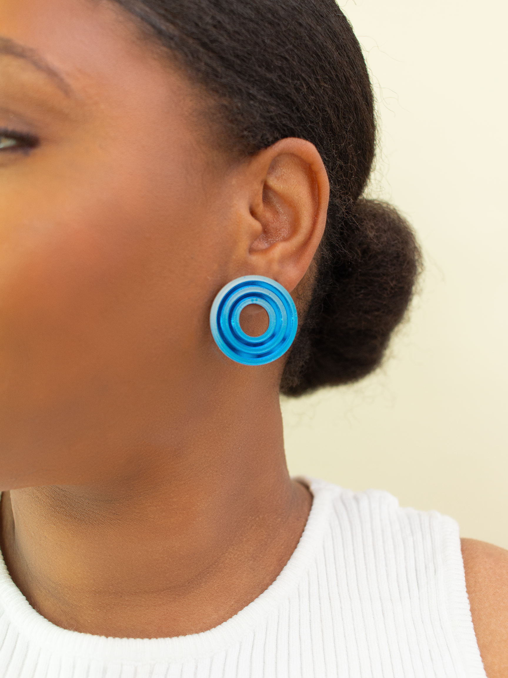 Moon-Seed - Isla Studs - Blue Lightweight Colorful Statement Earrings