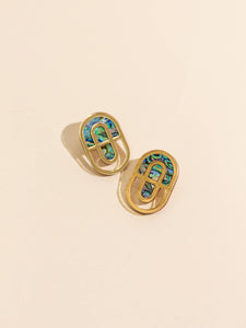 Moon-Seed - Devin No. 1 - Abalone Shell Statement Stud Earrings