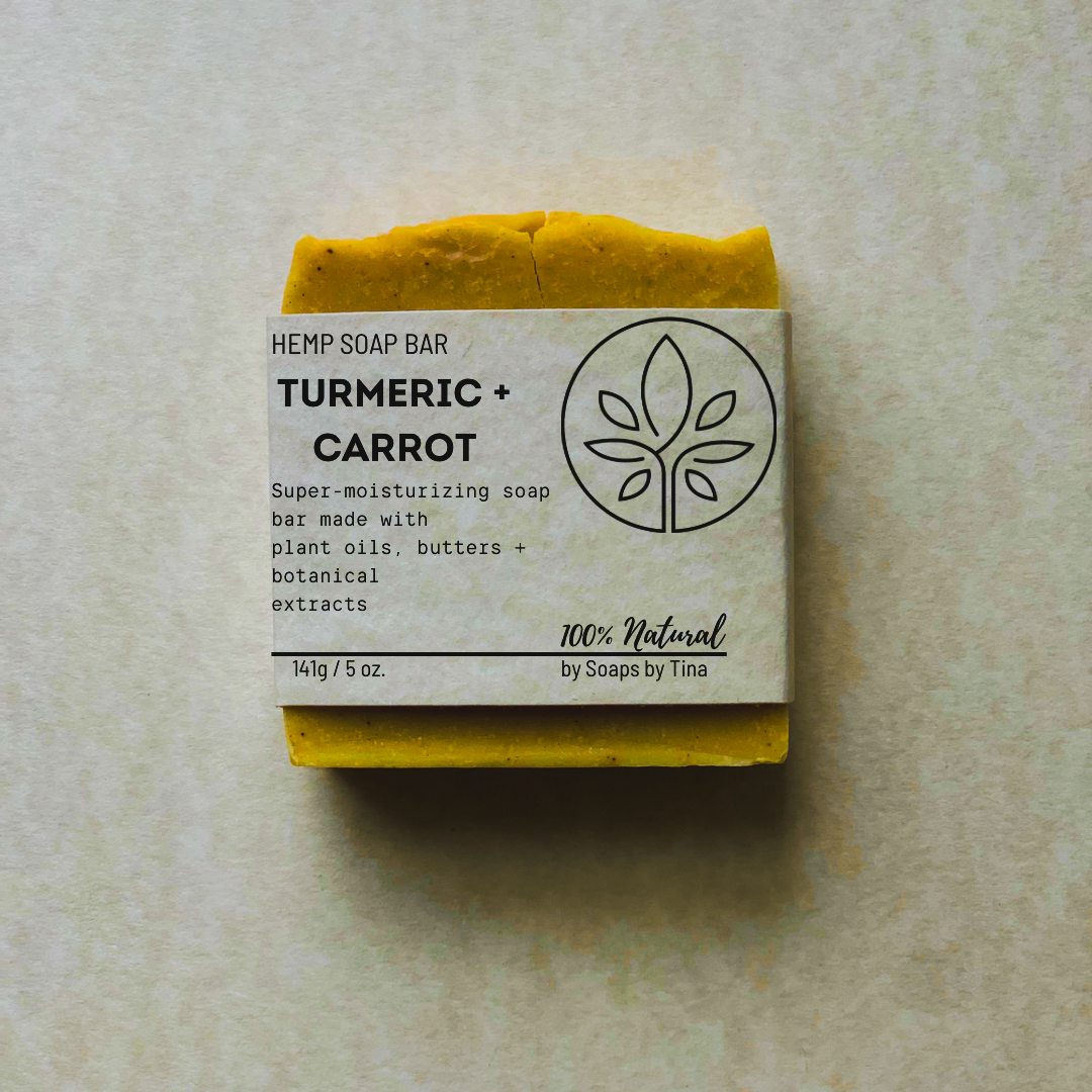 Soaps by Tina - Turmeric & Carrot Hemp Soap Bar