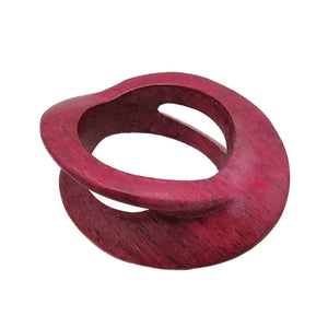 Treasure Jewelry - Carved Wooden Bangle African Jewelry