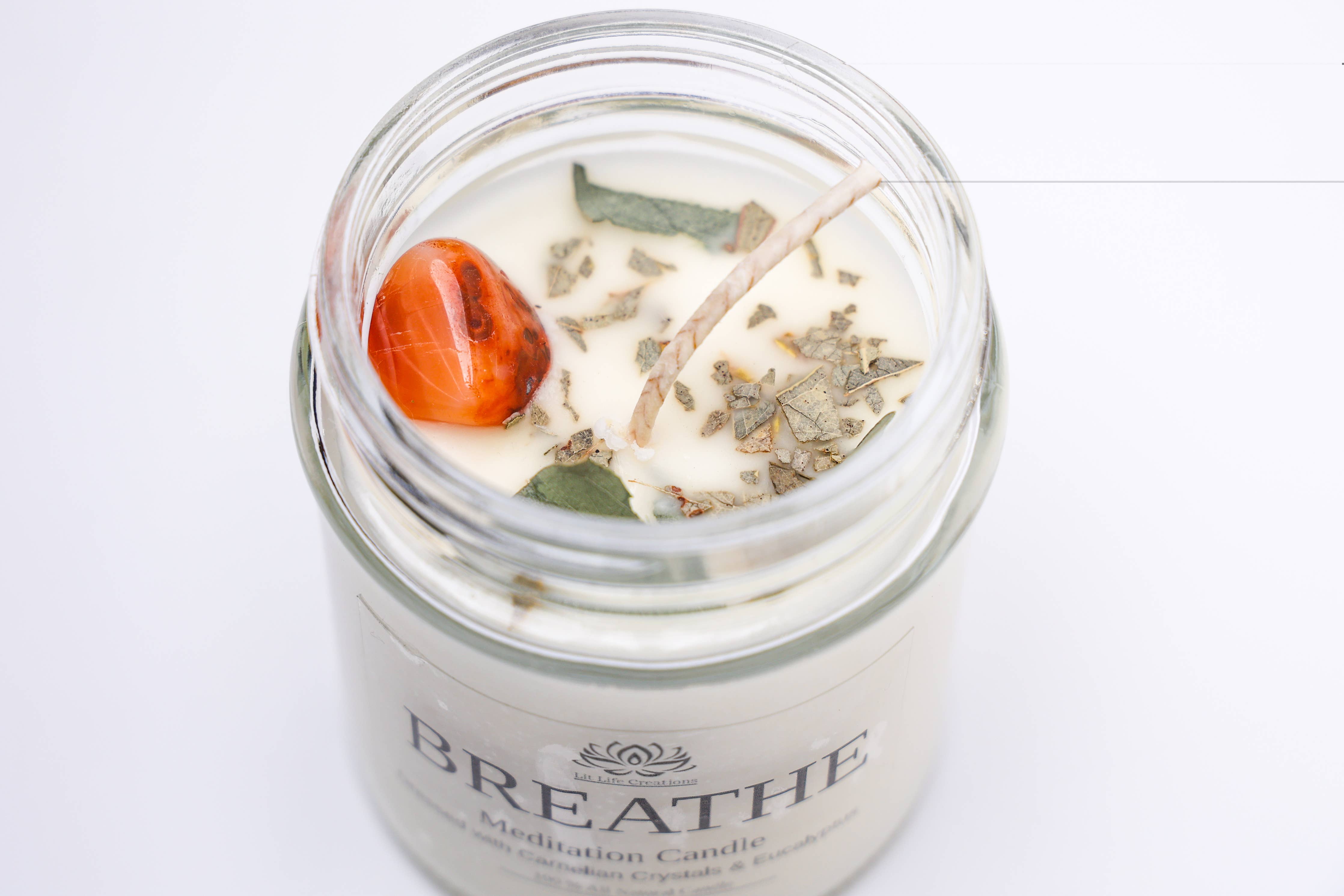 Lit Life Creations - Breathe-Eucalyptus-12oz Meditation Candle ( 100% Soy)