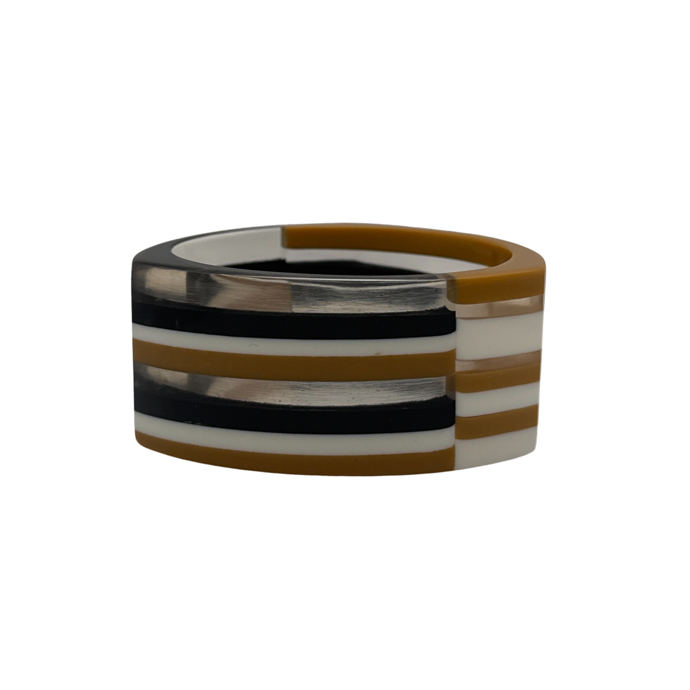 Treasure Jewelry - Multicolor Layered Resin Bangle Handmade Lucite Resin Bangle