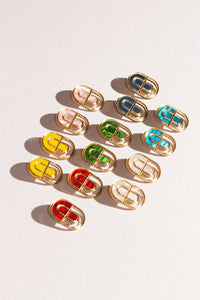 Moon-Seed - Devin No. 1 - Multicolor Gold Statement Stud Earrings