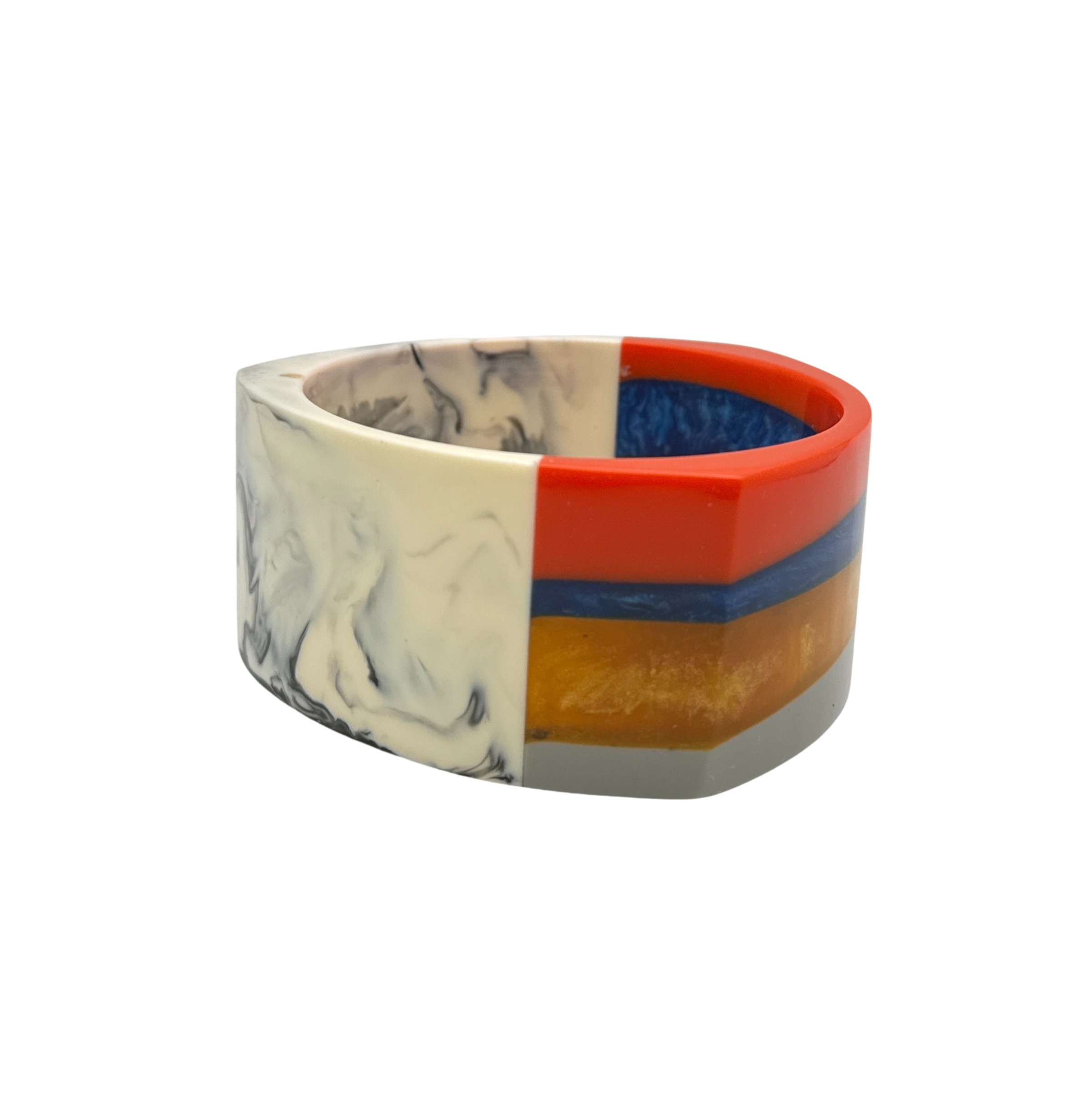 Treasure Jewelry - Multicolor Layered Resin Bangle Handmade Lucite Resin Bangle