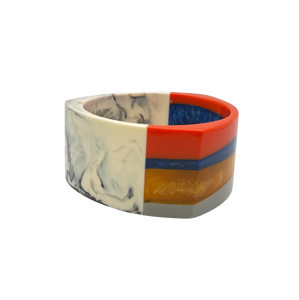 Treasure Jewelry - Multicolor Layered Resin Bangle Handmade Lucite Resin Bangle