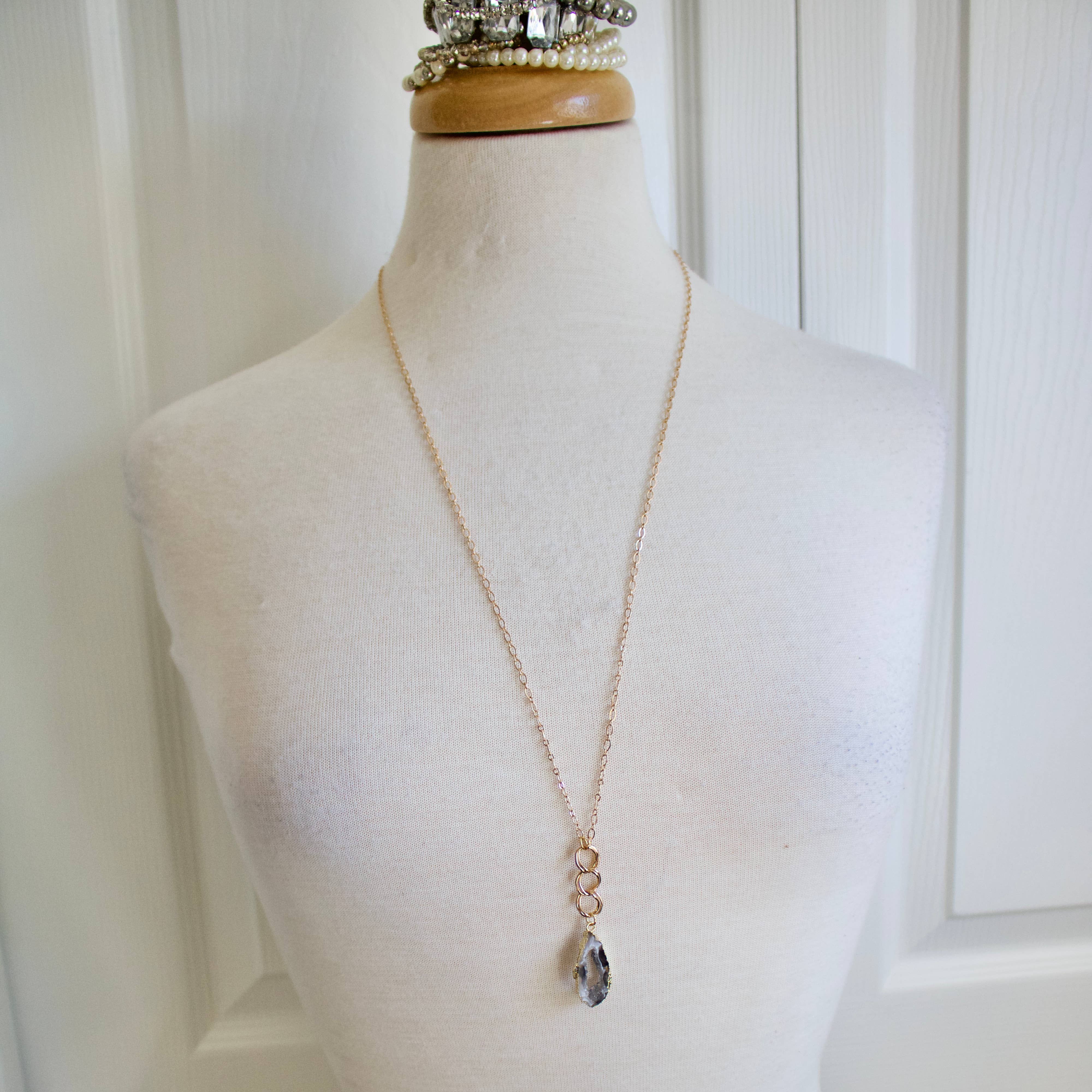 TISH jewelry - Tess Agate Slice Necklace