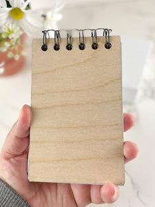 Applefallsprints - Handcrafted Wooden Notepad: Notes to Self; Woman Silhouette