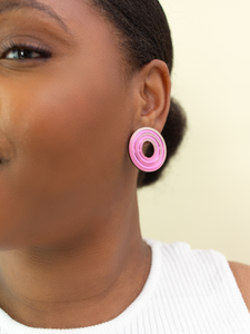 Moon-Seed - Isla Studs - Pink Acrylic Colorful Statement Earrings