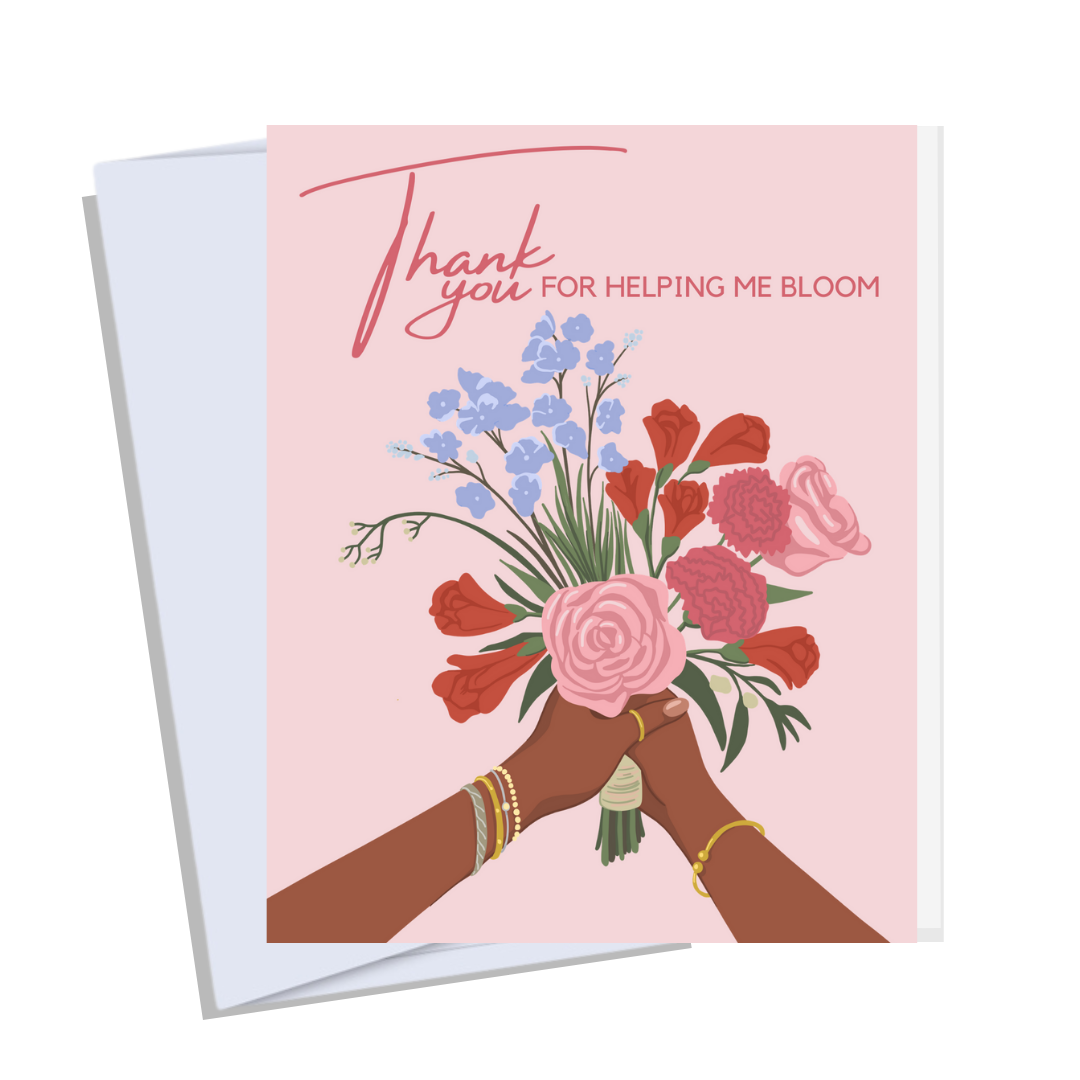 CheerNotes - Thank You for Helping Me Bloom| floral | Black | Brown woman