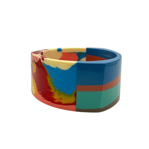 Treasure Jewelry - Multicolor Layered Resin Bangle Handmade Lucite Resin Bangle
