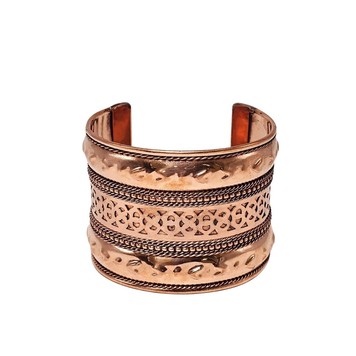 Treasure Jewelry - Intricately Etched Copper Cuff Bracelet