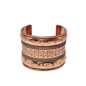 Treasure Jewelry - Intricately Etched Copper Cuff Bracelet
