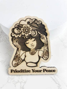 Applefallsprints - Prioritize Your Peace, Women Empowerment Magnet