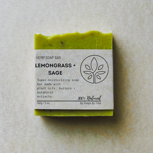 Soaps by Tina - Lemongrass + Sage Hemp Soap Bar