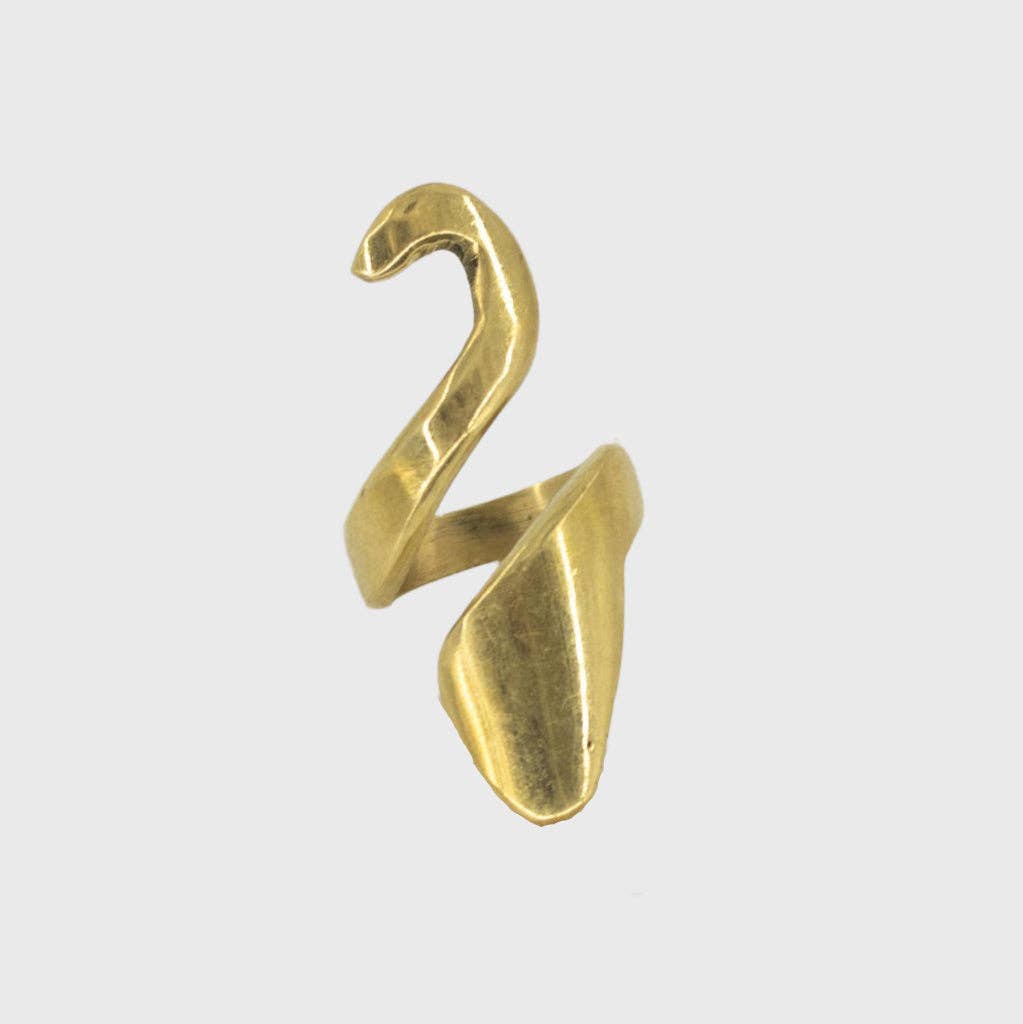 Ecodunia - Open Wrap Initial Ring for Women - Kivuli