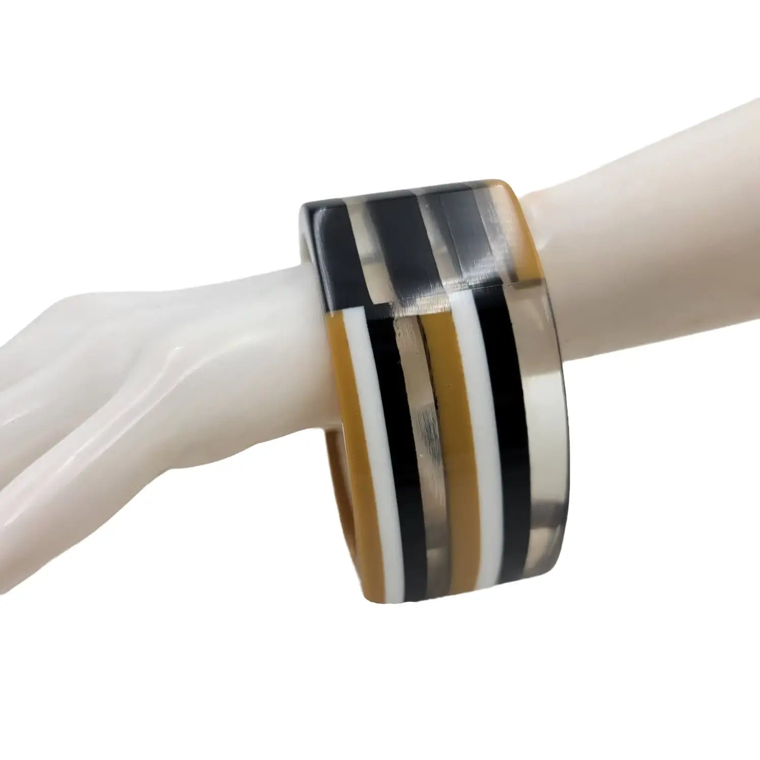 Treasure Jewelry - Multicolor Layered Resin Bangle Handmade Lucite Resin Bangle
