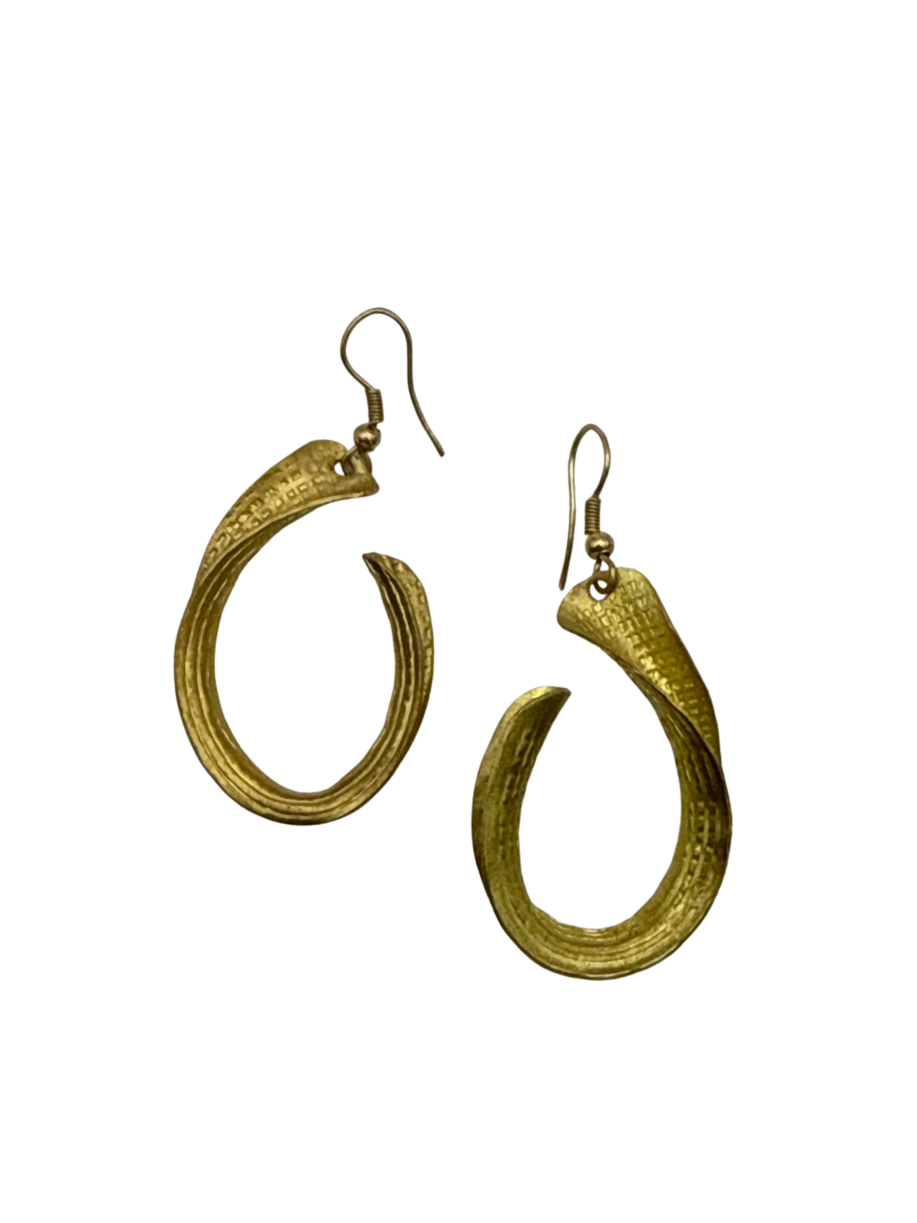 Treasure Jewelry - Handcrafted Hammered Brass Earring Set