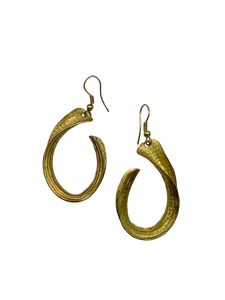 Treasure Jewelry - Handcrafted Hammered Brass Earring Set