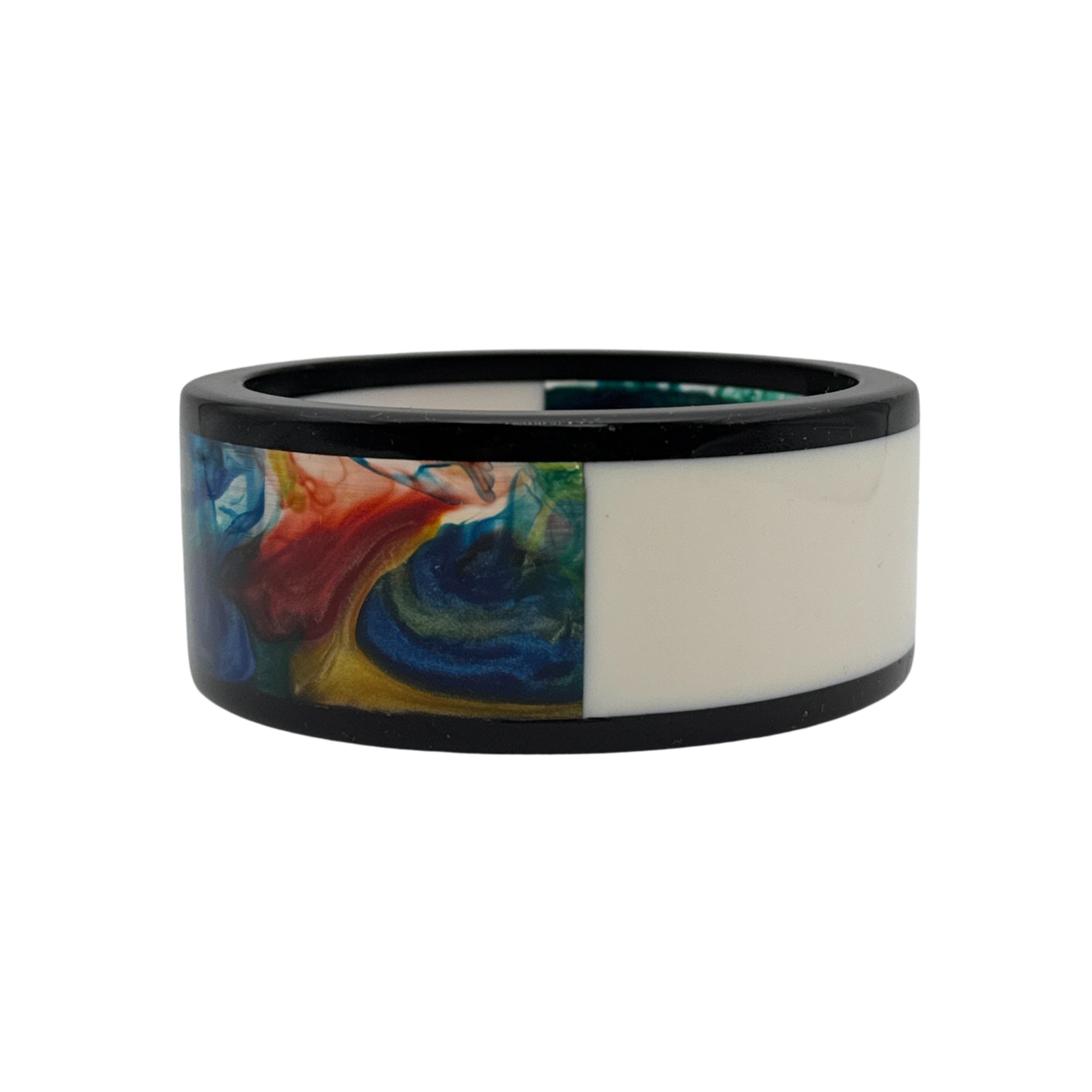 Treasure Jewelry - Multicolor Layered Resin Bangle Handmade Lucite Resin Bangle