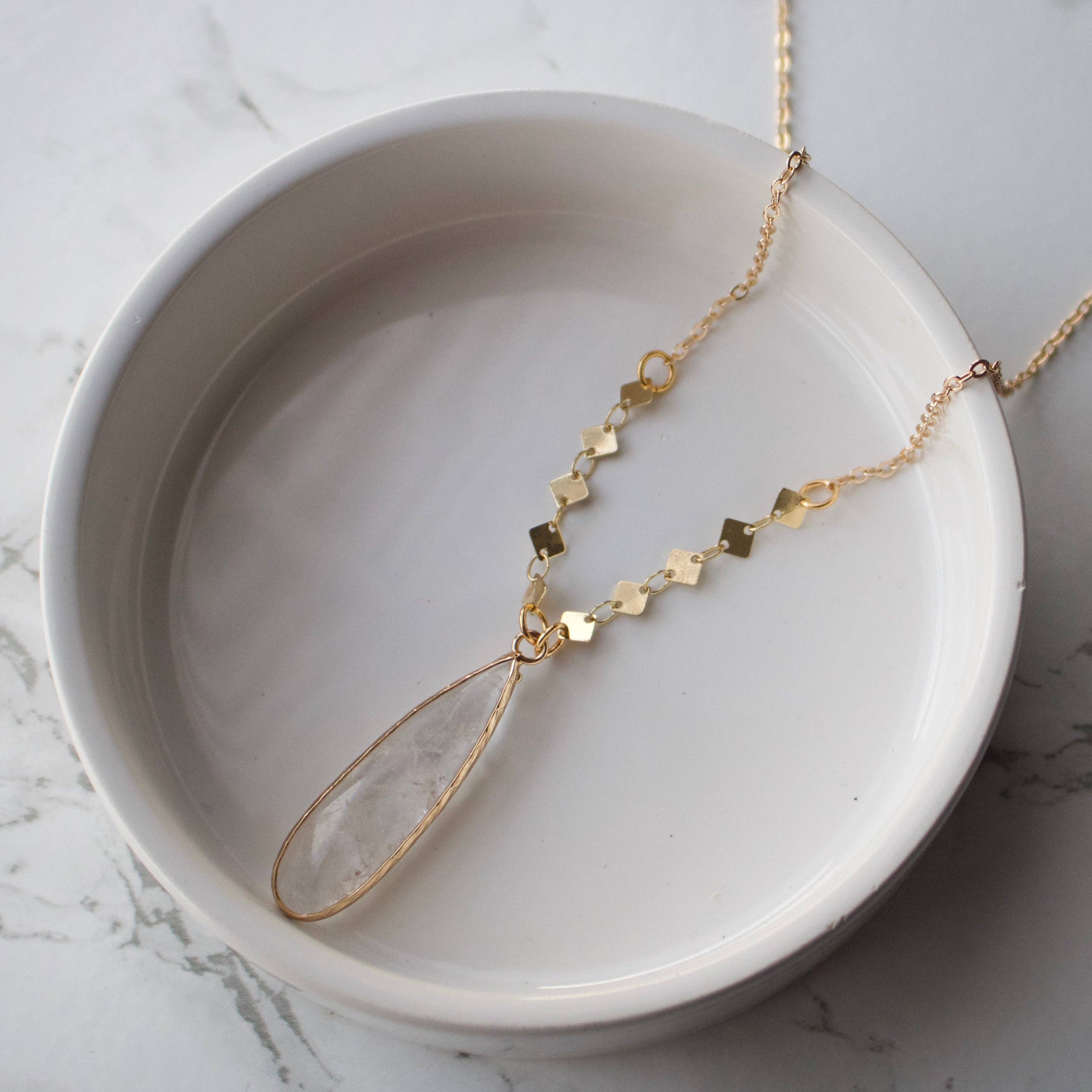 TISH Jewelry Anna Quartz Teardrop Necklace
