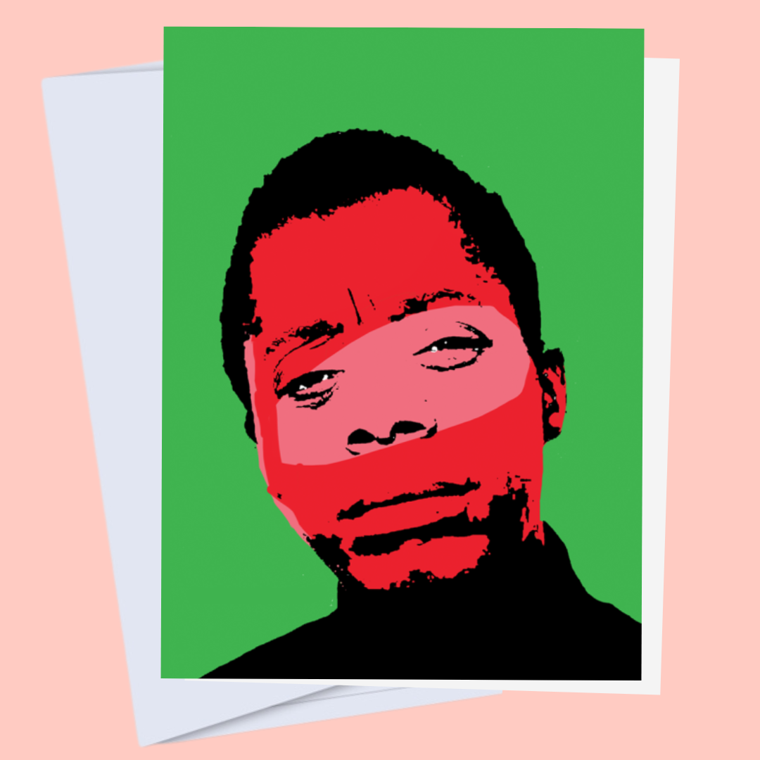 CheerNotes - James Baldwin - Iconic Black Author Art Card, Book Lovers