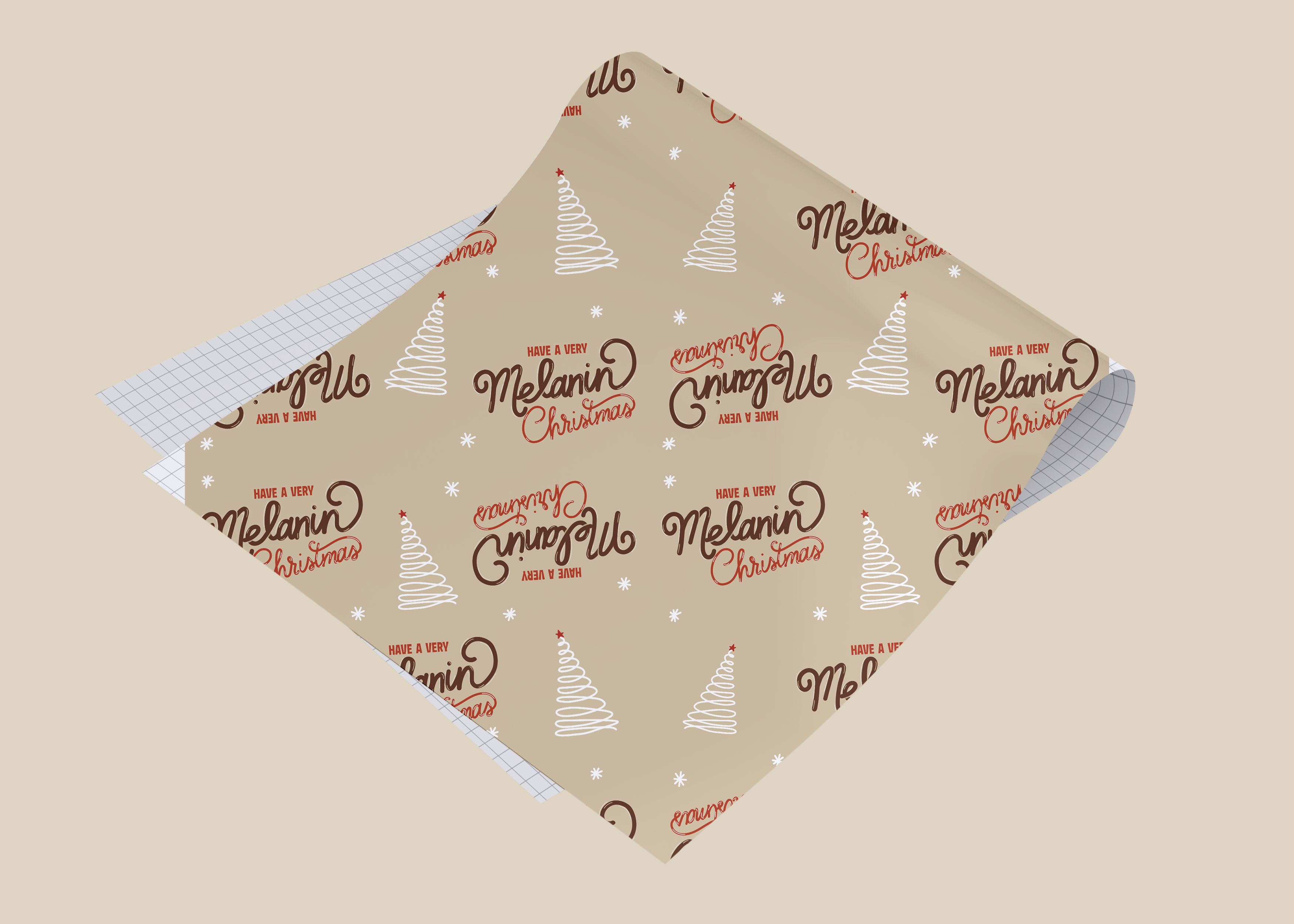 Creative Pounds - Have a Very Melanin Christmas Gift Wrapping Sheets