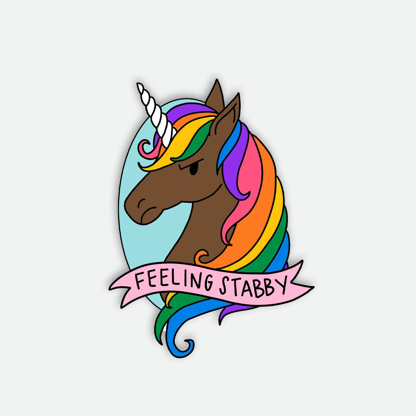 Little Lovelies Studio - Feeling Stabby Unicorn — Sticker