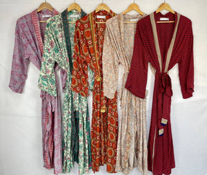 Recycled Silk Sari Kimono Robe